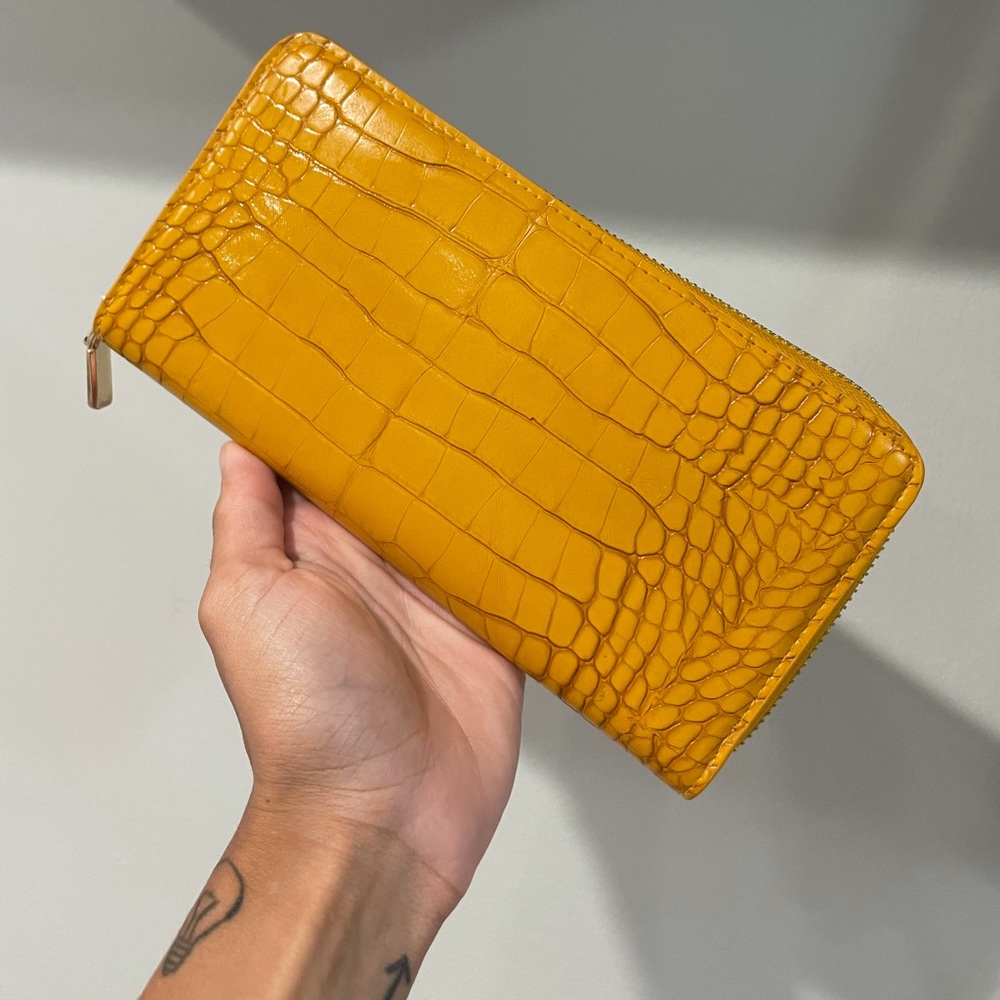 Mustard Croc Wallet